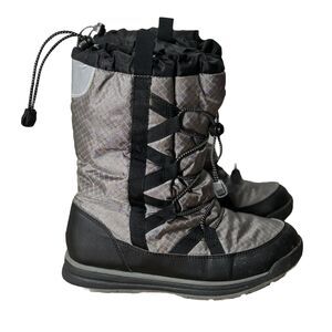 Lands End Big Kids Boots Youth Size 5M Gray Black Squall Mid Winter Snow Outdoor